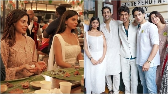 Suhana Khan, Khushi Kapoor, and the cast of The Archies celebrate Independence Day. (Instagram)