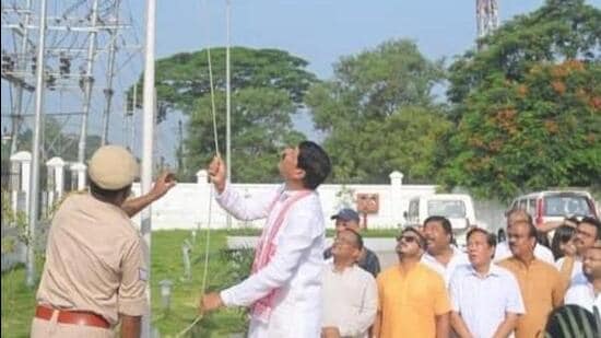 The Assam government organised the ‘Har Ghar Tiranga’ campaign to spread awareness about the importance of the tricolour flag and its pride (HT Photo)