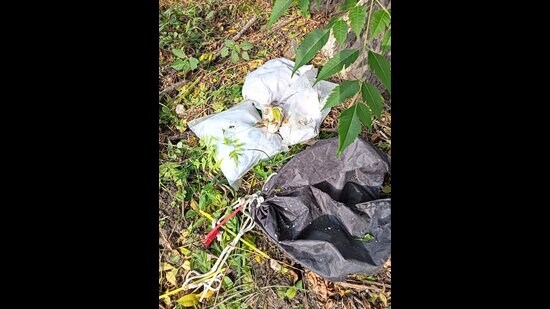 The drugs were found in a plastic bag that had been dropped by a drone in the area of Machiwara village. (Twitter)