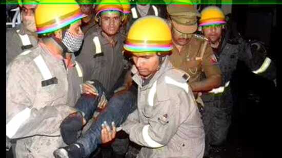 The situation incited panic among nearby residents, prompting an immediate call to the fire station. (HT Photo)