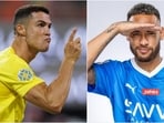 Cristiano Ronaldo (L) was the first big name from Europe to join Saudi Pro League last year; Neymar poses in Al Hilal jersey Cristiano Ronaldo (L) was the first big name from Europe to join Saudi Pro League last year; Neymar poses in Al Hilal jersey