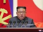 North Korean leader Kim Jong Un speaks in Pyongyang, North Korea.