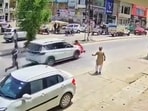 Screengrab of the viral video of Rajasthan's Hanumangarh.