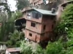 Houses in Shimla collapsing after incessant rain triggered landslides in Himachal Pradesh. 