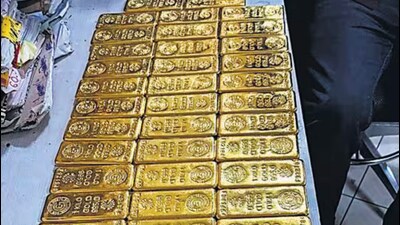 Around 56.97 kg of smuggled gold was seized in 2018-19. (Pic for representation) Around 56.97 kg of smuggled gold was seized in 2018-19. (Pic for representation)