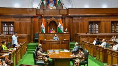As the ruckus prevailed, AAP’s Durgesh Pathak said it was unfortunate the BJP did not want a discussion over the issue. (PTI Photo) As the ruckus prevailed, AAP’s Durgesh Pathak said it was unfortunate the BJP did not want a discussion over the issue. (PTI Photo)