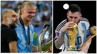 Messi and Haaland have been named in the 3-man shortlist for the UEFA Men's Player of the Year award (AP)