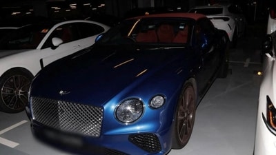 Luxury vehicles seized during a police raid, in Singapore, in this handout picture released on August 16. (via REUTERS)