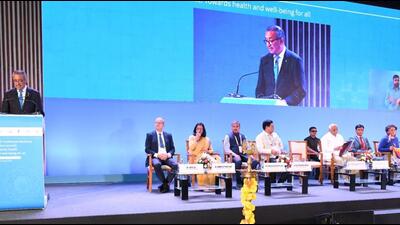 WHO director at the inauguration of WHO Traditional Medicine Global Summit in India (Twitter/@MoHFW_INDIA)