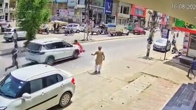 Screengrab of the viral video of Rajasthan's Hanumangarh. Screengrab of the viral video of Rajasthan's Hanumangarh.
