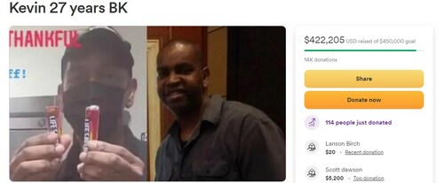 Burger King employee Kevin Ford's GoFundMe page. (Image/@GoFundMe) Burger King employee Kevin Ford's GoFundMe page. (Image/@GoFundMe)