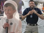 UAE astronaut Sultan Al Neyadi in an interaction with his son. UAE astronaut Sultan Al Neyadi in an interaction with his son.