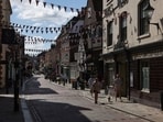 British Union flag bunting on Rochester High Street in Rochester, UK, on Tuesday, Aug. 15, 2023. Grocery price inflation has fallen sharply, another sign that Britain�s cost-of-living crisis is gradually easing for consumers. Photographer: Hollie Adams/Bloomberg British Union flag bunting on Rochester High Street in Rochester, UK, on Tuesday, Aug. 15, 2023. Grocery price inflation has fallen sharply, another sign that Britain�s cost-of-living crisis is gradually easing for consumers. Photographer: Hollie Adams/Bloomberg