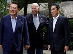 U.S. President Joe Biden, Japanese Prime Minister Fumio Kishida and South Korean President Yoon Suk Yeol.