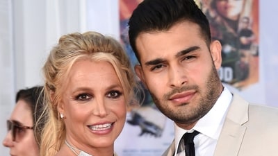 Britney Spears and Sam Asghari appear at the Los Angeles premiere of "Once Upon a Time in Hollywood" on July 22, 2019 (Photo by Jordan Strauss/Invision/AP, File) (Jordan Strauss/Invision/AP) Britney Spears and Sam Asghari appear at the Los Angeles premiere of "Once Upon a Time in Hollywood" on July 22, 2019 (Photo by Jordan Strauss/Invision/AP, File) (Jordan Strauss/Invision/AP)