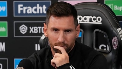 Inter Miami's Lionel Messi listens to a question during a soccer news conference, Thursday, Aug. 17 (AP) Inter Miami's Lionel Messi listens to a question during a soccer news conference, Thursday, Aug. 17 (AP)