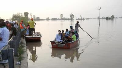 People being evacuated from flood-affected areas of Sultanpur Lodhi and Kapurthala district, in Punjab on Friday. (ANI) People being evacuated from flood-affected areas of Sultanpur Lodhi and Kapurthala district, in Punjab on Friday. (ANI)