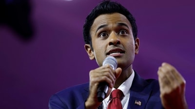 Republican presidential candidate Vivek Ramaswamy, speaks during the annual Conservative Political Action Conference (CPAC) at the Gaylord National Resort Hotel And Convention Center in Maryland. (AFP) Republican presidential candidate Vivek Ramaswamy, speaks during the annual Conservative Political Action Conference (CPAC) at the Gaylord National Resort Hotel And Convention Center in Maryland. (AFP)