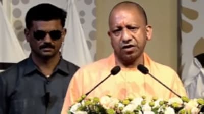UP chief minister Yogi Adityanath at the inaugural program of the Youth-20 Summit (Twitter/@myogiadityanath)