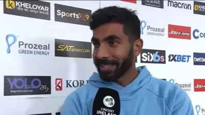 Jasprit Bumrah during the post-match presentation after 1st T20I vs Ireland (Twitter) Jasprit Bumrah during the post-match presentation after 1st T20I vs Ireland (Twitter)