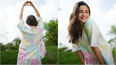 On Thursday, Alia Bhatt took to her Instagram to share pictures of herself sporting a chic tie-dye printed matching set. (Instagram/@aliaabhatt) On Thursday, Alia Bhatt took to her Instagram to share pictures of herself sporting a chic tie-dye printed matching set. (Instagram/@aliaabhatt)