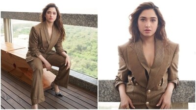 Tamannaah Bhatia's brown suit for Aakhri Sach promotions is winning the Internet (Instagram/@tamannaahspeaks) Tamannaah Bhatia's brown suit for Aakhri Sach promotions is winning the Internet (Instagram/@tamannaahspeaks)
