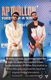 Ranveer Singh's Instagram Story for AP Dhillon's docuseries Ranveer Singh's Instagram Story for AP Dhillon's docuseries