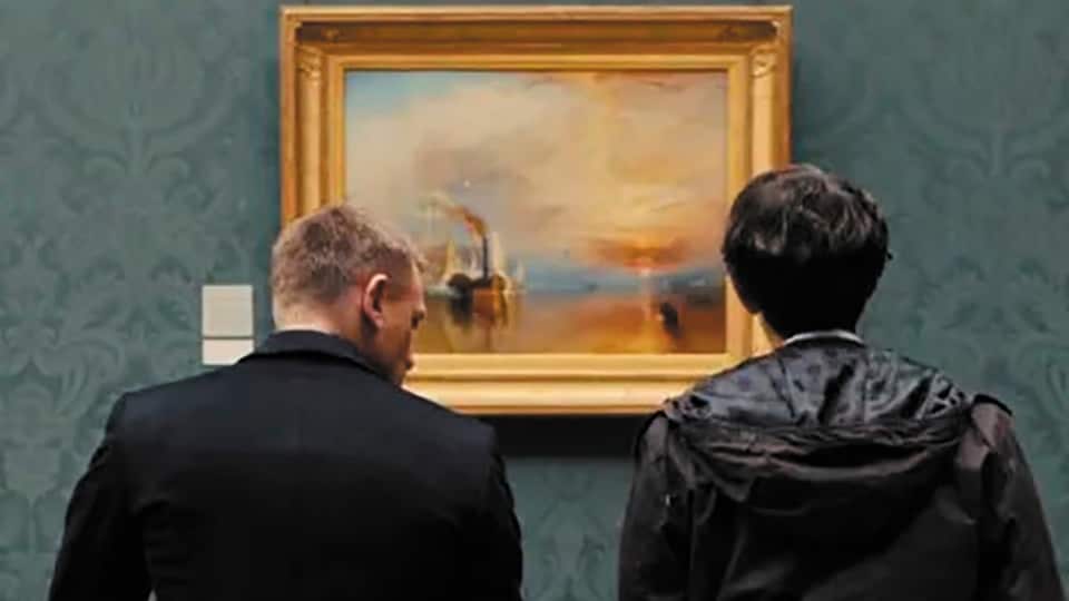 Daniel Craig and Ben Whishaw at the National Gallery in London.