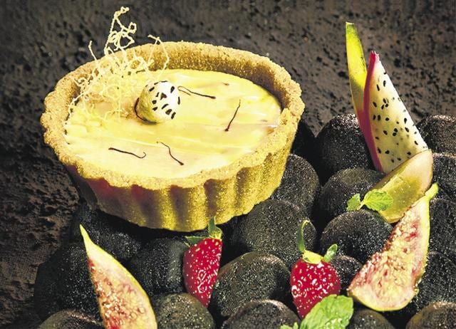 The saffron cheesecake at Indian Accent. The saffron cheesecake at Indian Accent.