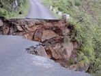 Continuous landslides have blocked a portion of the Akajan-Likabali-Aalo road at Siji in Lower Siang district. (Representational Image) (HT Photo) Continuous landslides have blocked a portion of the Akajan-Likabali-Aalo road at Siji in Lower Siang district. (Representational Image) (HT Photo)