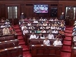 New Delhi: Members sit in the Rajya Sabha during the Monsoon session of Parliament, in New Delhi, Friday.