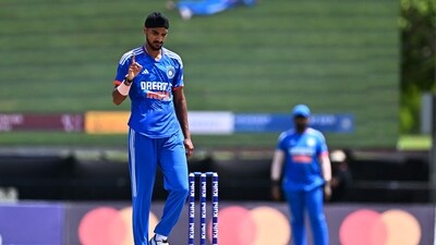 Arshdeep Singh, of India during the West Indies T20I series (AFP)
