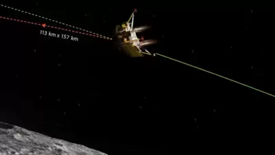 The second and final deboosting operation has successfully reduced the LM orbit to 25  km x 134 km. (Twitter/ ISRO)