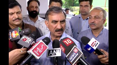 Himachal Pradesh chief minister Sukhvinder Singh Sukhu speaks to the media on the current situation prevailing in Himachal, in New Delhi on Saturday. (ANI) Himachal Pradesh chief minister Sukhvinder Singh Sukhu speaks to the media on the current situation prevailing in Himachal, in New Delhi on Saturday. (ANI)