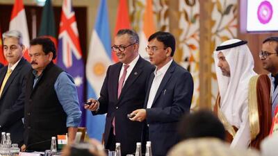 Union minister for health and family welfare, Mansukh Mandaviya, launched GIDH in the presence of WHO director general Dr Tedros Adhanom Ghebreyesus. (Twitter/DrTedros)