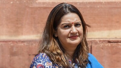 Shiv Sena (Uddhav Balasaheb Thackeray) MP Priyanka Chaturvedi at Parliament House during the Monsoon Session, in New Delhi. (ANI) Shiv Sena (Uddhav Balasaheb Thackeray) MP Priyanka Chaturvedi at Parliament House during the Monsoon Session, in New Delhi. (ANI)