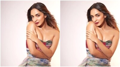 "Couldn’t choose, posted all," Kiara captioned her pictures. The gown featured floral details in shades of green, pink and blue. (Instagram/@kiaraaliaadvani) "Couldn’t choose, posted all," Kiara captioned her pictures. The gown featured floral details in shades of green, pink and blue. (Instagram/@kiaraaliaadvani)