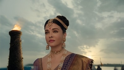 Aishwarya Rai in a still from Ponniyin Selvan I. Aishwarya Rai in a still from Ponniyin Selvan I.