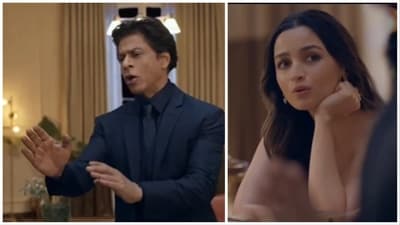 Shah Rukh Khan and Alia Bhatt in a still from the ad. Shah Rukh Khan and Alia Bhatt in a still from the ad.