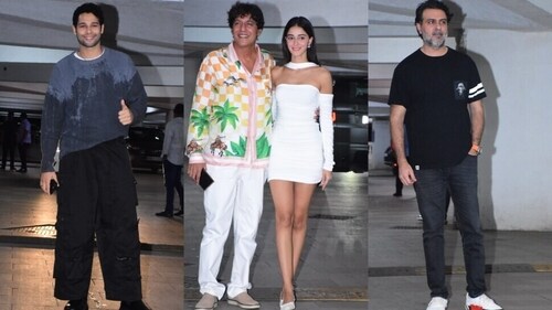 Siddhant Chaturvedi, Chunky Pandey, Ananya Panday and Harman Baweja were seen at the bash. Siddhant Chaturvedi, Chunky Pandey, Ananya Panday and Harman Baweja were seen at the bash.