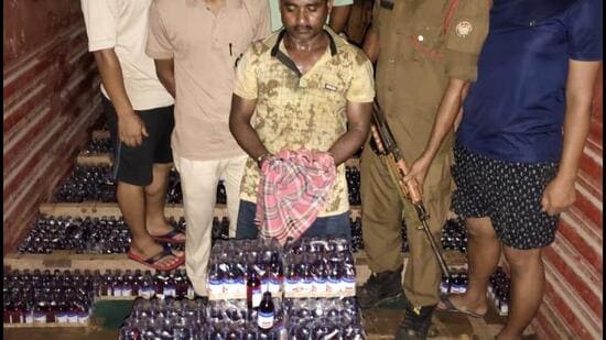Police recovered a total of 61,000 battles of Codeine Phosphate cough syrup or Phensedyl from the secret chamber of the vehicle (Sourced)
