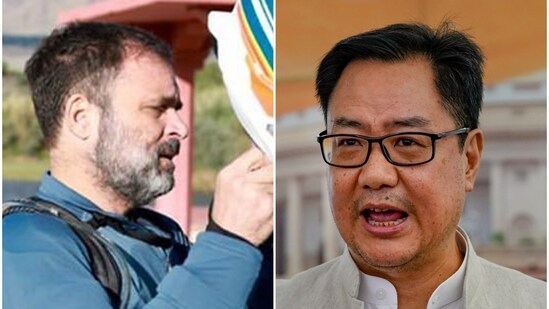 Congress MP Rahul Gandhi and Union minister Kiren Rijiju.