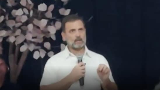 Screengrab of video clip where Rahul Gandhi launched attacked at RSS (X (formerly Twitter))