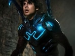 This image released by Warner Bros. Pictures shows Xolo Maridueña in a scene from "Blue Beetle." (Warner Bros. Pictures via AP) This image released by Warner Bros. Pictures shows Xolo Maridueña in a scene from "Blue Beetle." (Warner Bros. Pictures via AP)