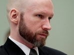 Anders Behring Breivik is pictured on the last day of the appeal case in Borgarting Court of Appeal at Telemark prison in Skien, Norway, January 18, 2017.