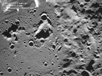 A picture taken from the camera of the lunar landing spacecraft Luna-25 shows the Zeeman crater located on the far side of the moon.(via Reuters)