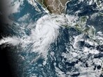This satellite image shows Hurricane Hilary off the Pacific coast of Mexico. (NOAA via AP) This satellite image shows Hurricane Hilary off the Pacific coast of Mexico. (NOAA via AP)