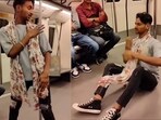 Man dancing to Madhuri Dixit’s Choli Ke Peeche Kya Hai inside Delhi Metro. Man dancing to Madhuri Dixit’s Choli Ke Peeche Kya Hai inside Delhi Metro.