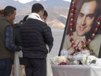 Screengrab of the video showing Rahul Gandhi paying tribute to father and former PM Rajiv Gandhi on his birth anniversary on Sunday.