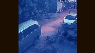 A CCTV grab of the incident. (HT PHOTO)